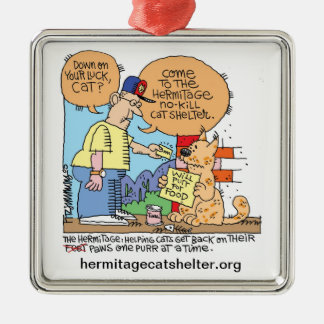 Ornement Métallique Vers le bas sur l'ornement de chat de chance