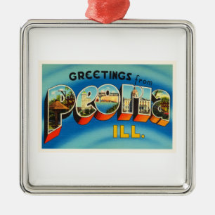 Ornement Métallique Vieux souvenir de Vintage voyage de Peoria