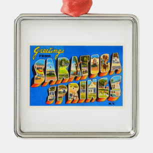 Ornement Métallique Vieux souvenir de voyage de Saratoga Springs New