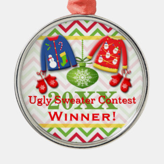 Ornement Métallique Vilain concours de pull de Noël 8