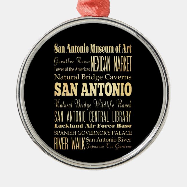 Ornement Métallique Ville de San Antonio d'art de typographie d'état (Devant)