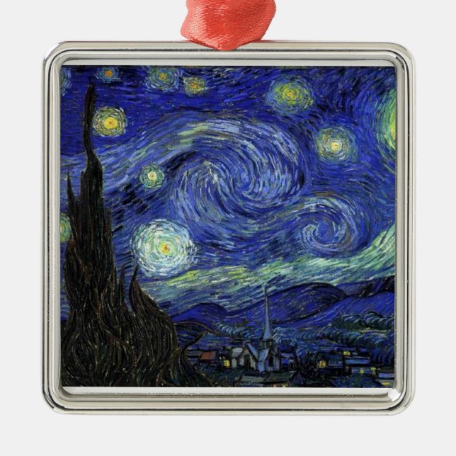 Ornement Métallique Vincent van Gogh, Starry Night (Devant)