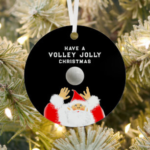 Ornement Métallique volleyball de Noël personnalisé