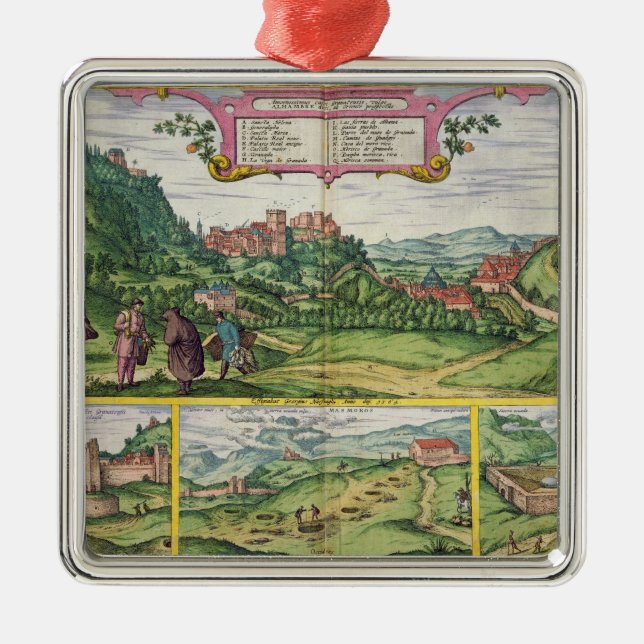 Ornement Métallique Vue d'Alhambra, de 'Civitates Orbis Terrar (Devant)