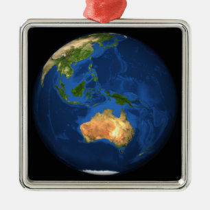 Ornement Métallique Vue de la Terre entière montrant Indonésie, Océan