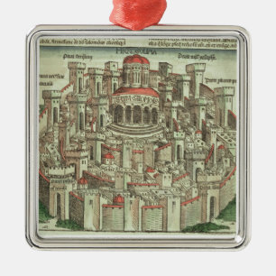 Ornement Métallique Vue de la ville murée de Jérusalem montrant T