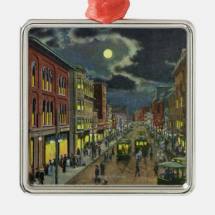 Ornement Métallique Vue de rue de Lisbonne la nuit