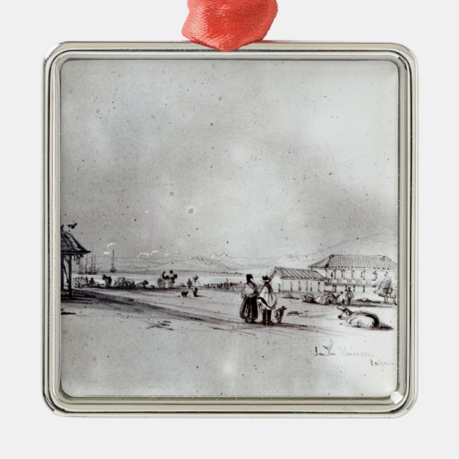 Ornement Métallique Vue de Valparaiso, 1834 (Devant)