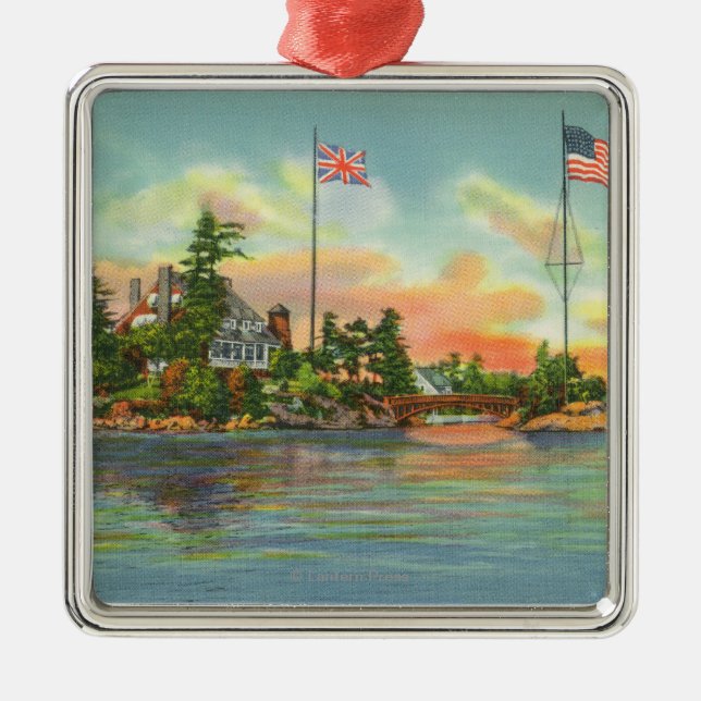 Ornement Métallique Vue d'île de Zavikon (Devant)