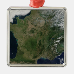 Ornement Métallique Vue satellite de la France