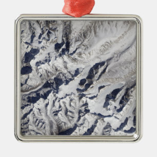 Ornement Métallique Vue satellite d'un glacier de l'Himalaya