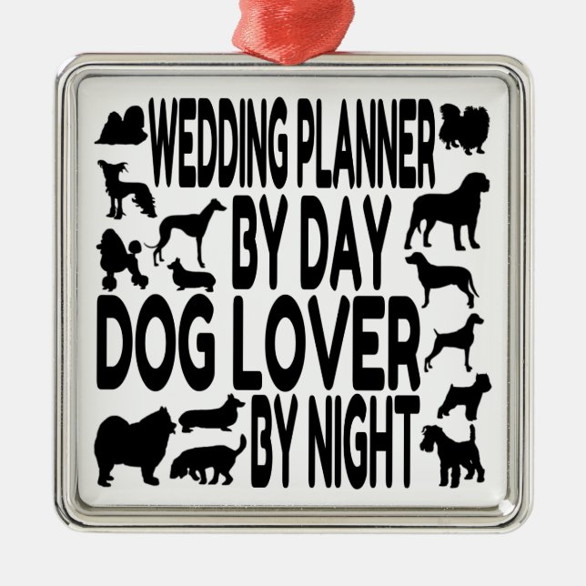 Ornement Métallique Wedding planner Amoureux des chiens (Devant)