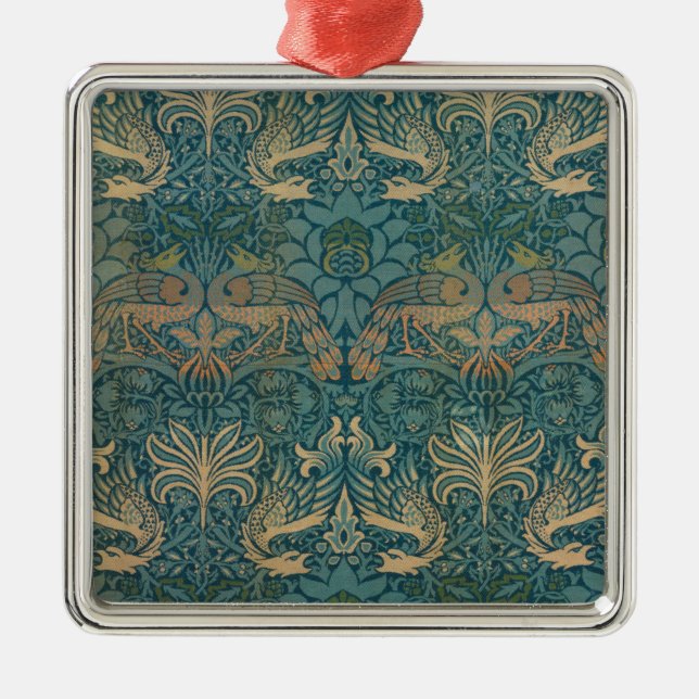 Ornement Métallique William Morris Peacock et Dragon Textile Design (Devant)