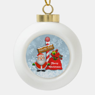Ornement mignon de boule de Père Noël de Pôle N