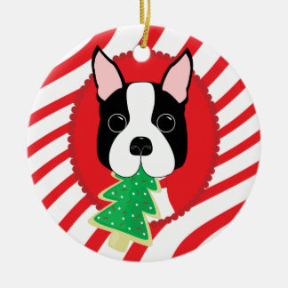 Ornement mignon de chien de Boston Terrier