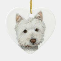 Ornement mignon de coeur de chien de Westie