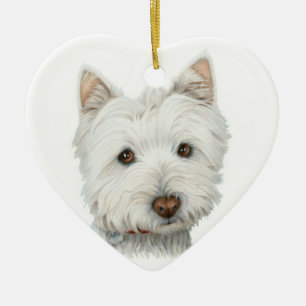 Ornement mignon de coeur de chien de Westie