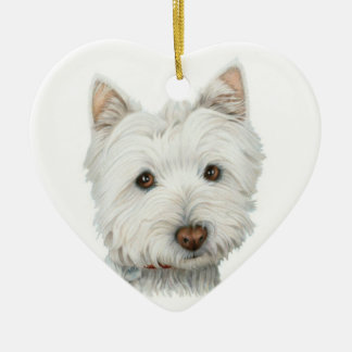 Ornement mignon de coeur de chien de Westie