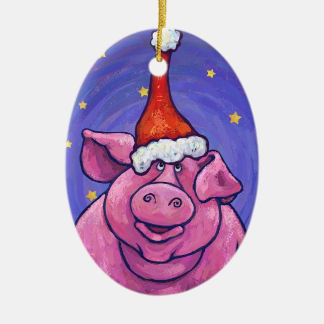 Ornement mignon de Noël de porc (Devant)