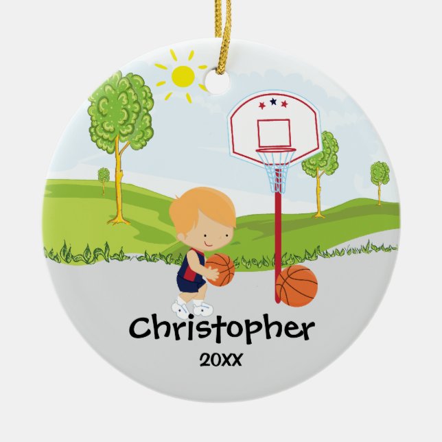 Ornement mignon de Noël de sport de joueur de (Devant)