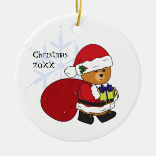 Ornement mignon personnalisable de Noël d'ours de