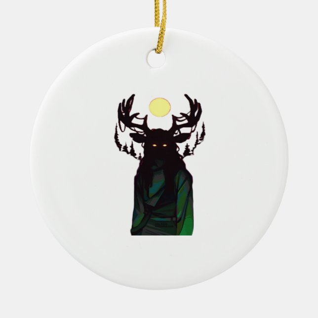Ornement minimaliste à motif cerf (Devant)