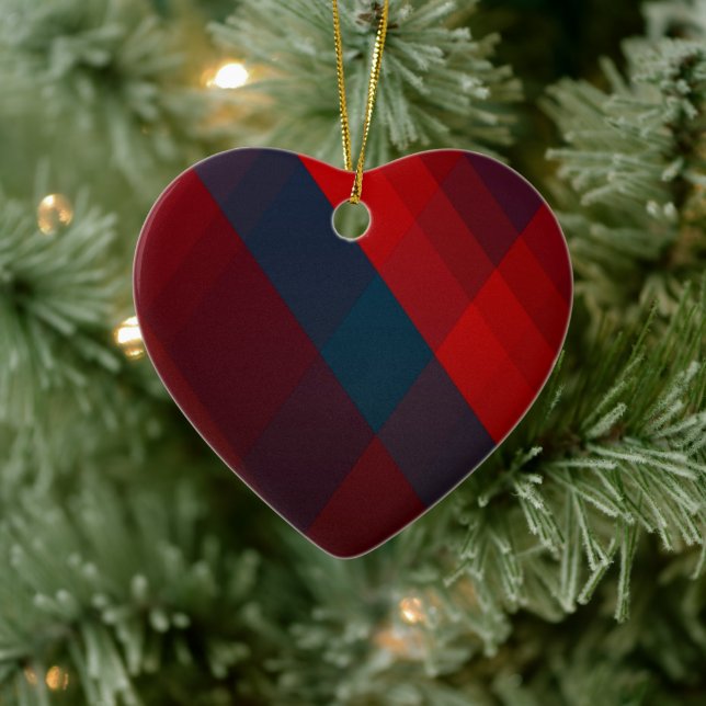 Ornement Motif Croix Rouge & Bleu Art (Arbre)