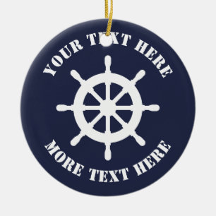 Ornement nautique de Noël de barre de bateau pour