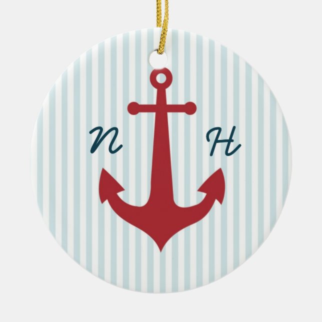 Ornement nautique de souvenir de mariage (Devant)