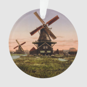 Ornement néerlandais vintage de coutume de moulin