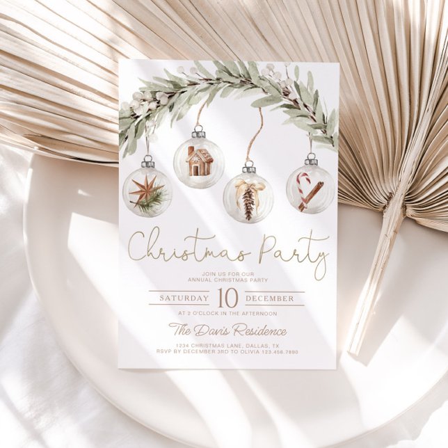 Ornement Noël Fête Invitation (Créateur téléchargé)