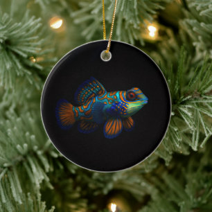 Ornement Noir 4 Luxe avec Poisson Dragonet Mandari