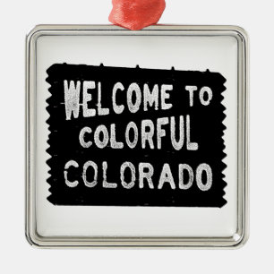 Ornement noir coloré de signe bienvenu du Colorado