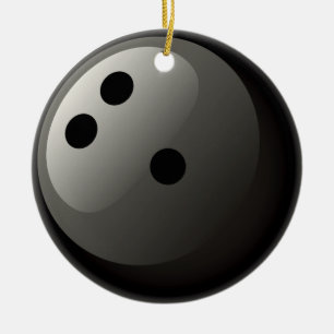 ORNEMENT NOIR DE BOULE DE BOWLING
