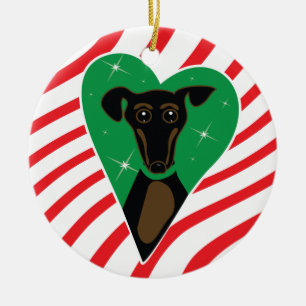 Ornement noir et bronzage de chien de Noël