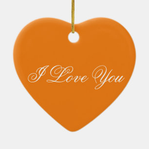 Ornement orange de coeur - je t'aime