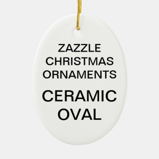 Ornement ovale d'arbre de Noël de porcelaine faite