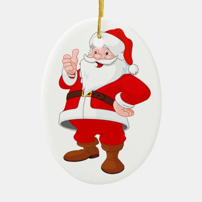 Ornement ovale de Noël/Père Noël (Devant)