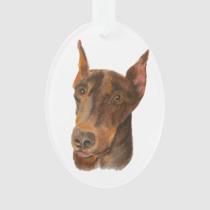 Ornement ovale Doberman Pinscher