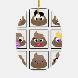 Ornement Ovale En Céramique Afficher plusieurs faces