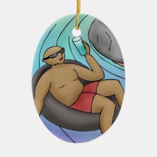 Ornement Ovale En Céramique Aller avec le flux avec Rock Water Flower Essence