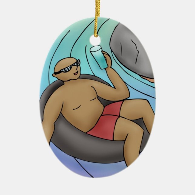 Ornement Ovale En Céramique Aller avec le flux avec Rock Water Flower Essence (Devant)