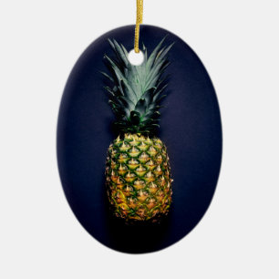 Ornement Ovale En Céramique Ananas