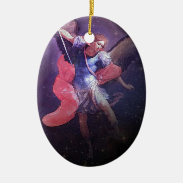 Ornement Ovale En Céramique Ange du courage (Devant)