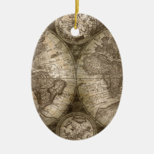 Ornement Ovale En Céramique Antique Historique Ancien Monde Atlas Continents