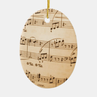 Ornement Ovale En Céramique Arrière - plan de notes musicales