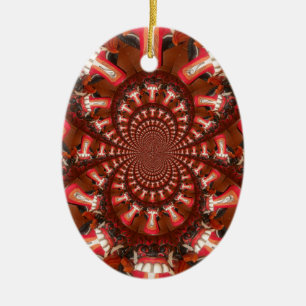 Ornement Ovale En Céramique Art de langue kaléidoscope Impression/graphique