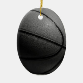 Ornement Ovale En Céramique Basket-ball noir et blanc