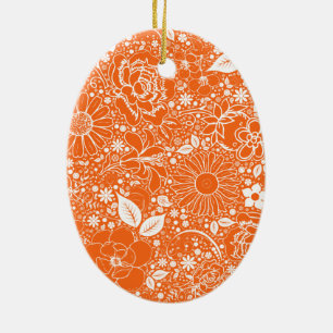 Ornement Ovale En Céramique Beautés botaniques Orange OVAL ORNAMENT