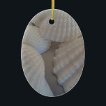 Ornement Ovale En Céramique Blanc gris, Coquillages, Sea Shell Summer Beach Lo<br><div class="desc">Blanc gris,  Coquillages,  Sea Shell Summer Beach Love</div>